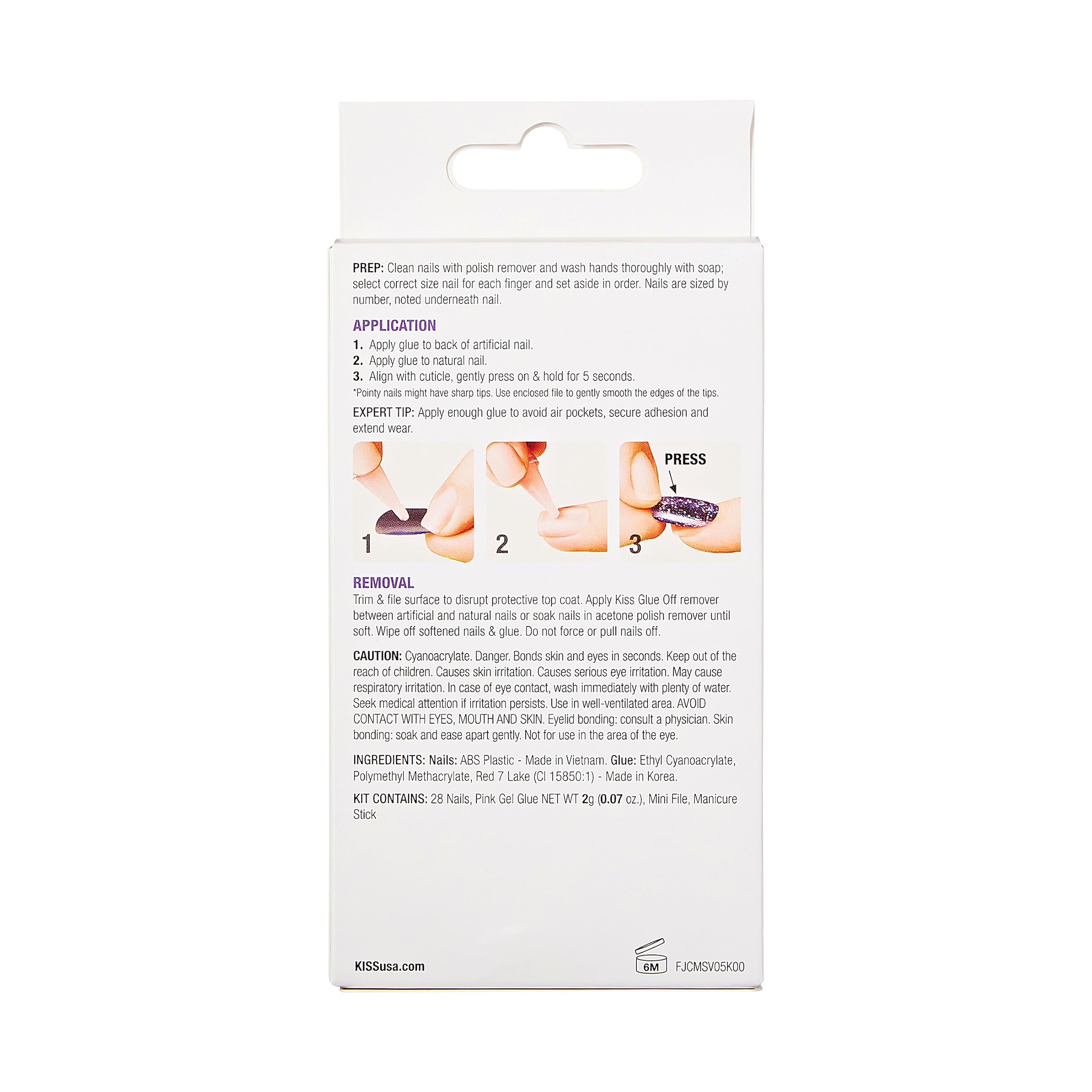 KISS Jelly Fantasy Fake Nails - Quince Jelly, Purple Sculpted, Medium Coffin Shaped Translucent, Ready To Wear, Professional Quality, Easy To Apply, Smudge Proof, Waterproof | 28 Count… - Image 7