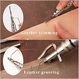 Uadme 5 in 1 Leather Groover Tool Adjustable Seam Countersink Edge Sewing view 2