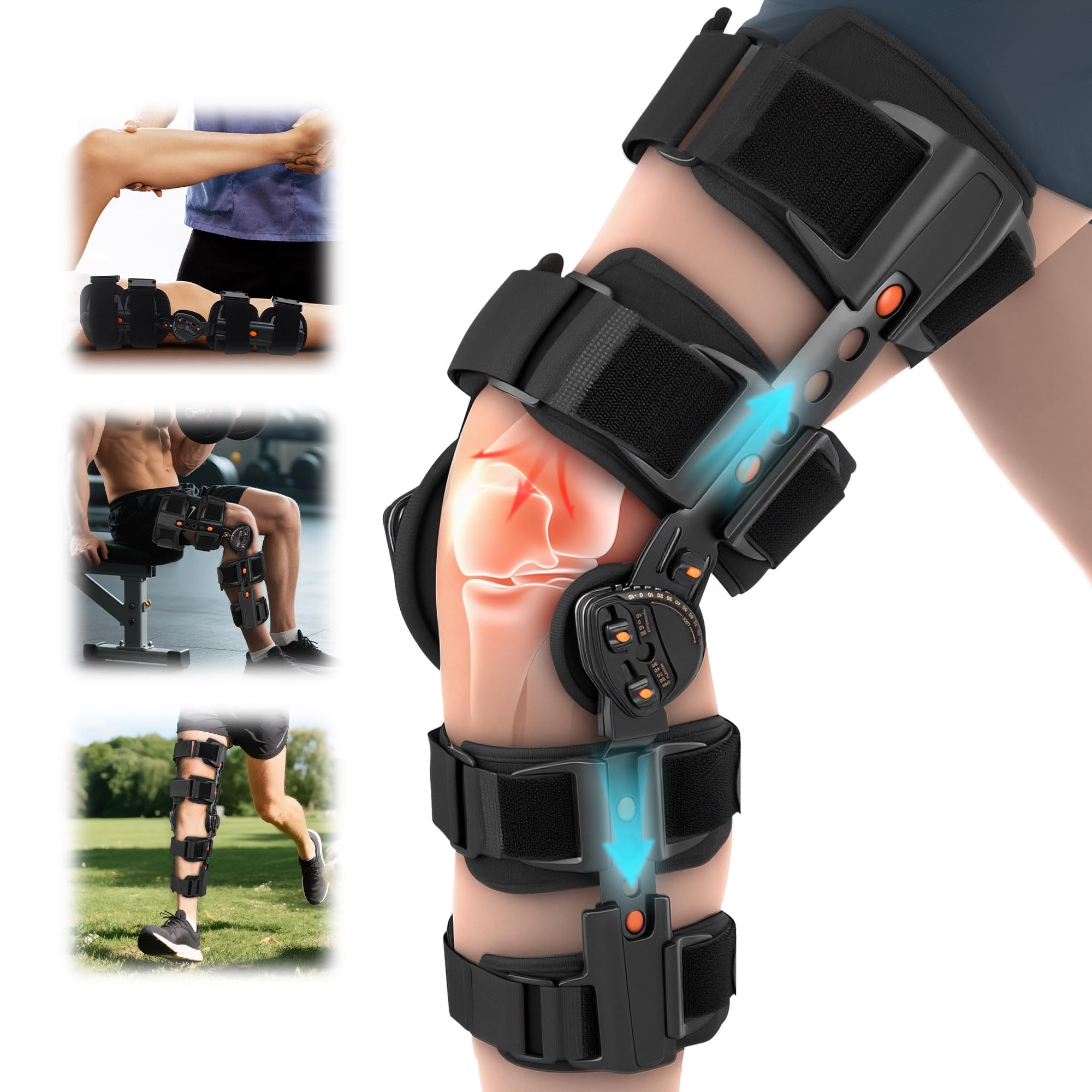 Photo 1 of Dnogjo Hinged Knee Brace for Women&Men, Knee Brace with Side Stabilizers Provides Elastic Support, Knee brace for Meniscus Tearcan Improve Mobility and Relieve Pain, Reduce Knee Pressure?Black?