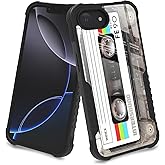 YALUUU for iPhone 16e Case Retro Cassette Tape Design for Men Boys, [Shockproof Bumper] [Anti-Scratch] [Anti-Slip] Heavy Duty Protection Cover for iPhone SE 2025 / SE 4