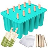 Ozera Popsicle Molds, 10-Cavity Popsicle Maker Mold Food Grade Silicone Popsicle Molds, Homemade Popsicles Ice Cream Mold, Ic
