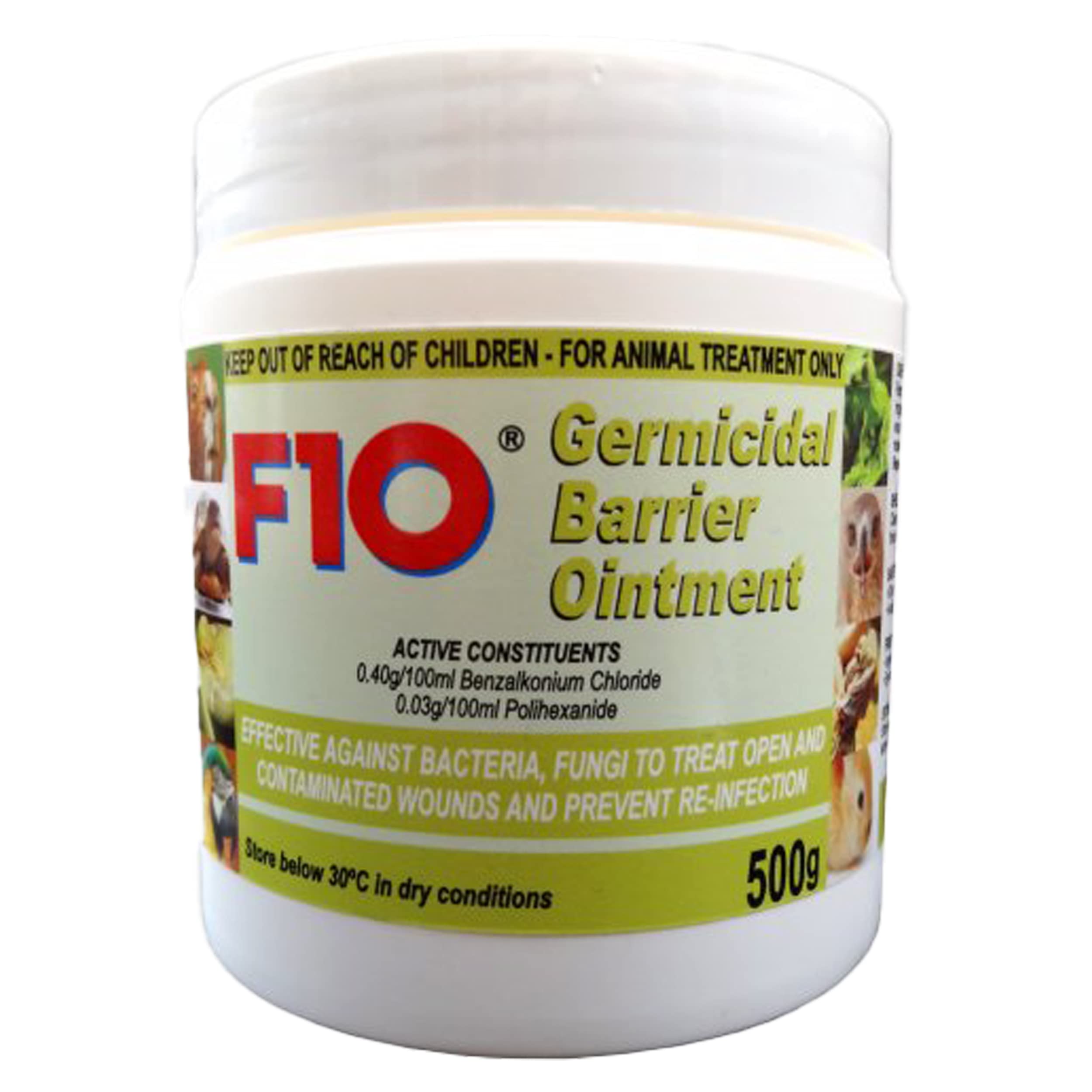 F10 Germicidal Barrier Ointment 500g Use on Small Animal, Reptile, Caged Bird, Rodent