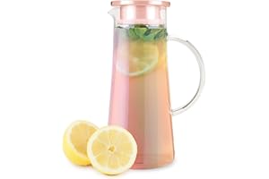 Pinky Up Charlie Iridescent Glass Iced Tea Carafe, Loose Leaf Tea Accessories, Iced Tea Beverage Brewer, 1.5 Liter Capacity