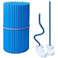 BlueBee Pure Beeswax Candles Bulk for Home - 200pcs Tall Thin Taper Candles + 5 Holders, Honey Scent, Smokeless, Long-Burn, All Natural for Church Prayer, Hanukkah, Birthday