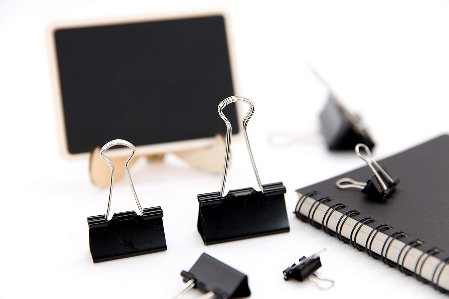 DSTELIN Binder Clips Paper Clamps Assorted Sizes 100 Count (Black), X Large, Large, Medium, Small, X Small and Micro, 6 Sizes in One Pack, Meet Your Different Using Needs : Office Products