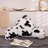 Holawakaka Large Faux Fur Bed Rest Pillow with