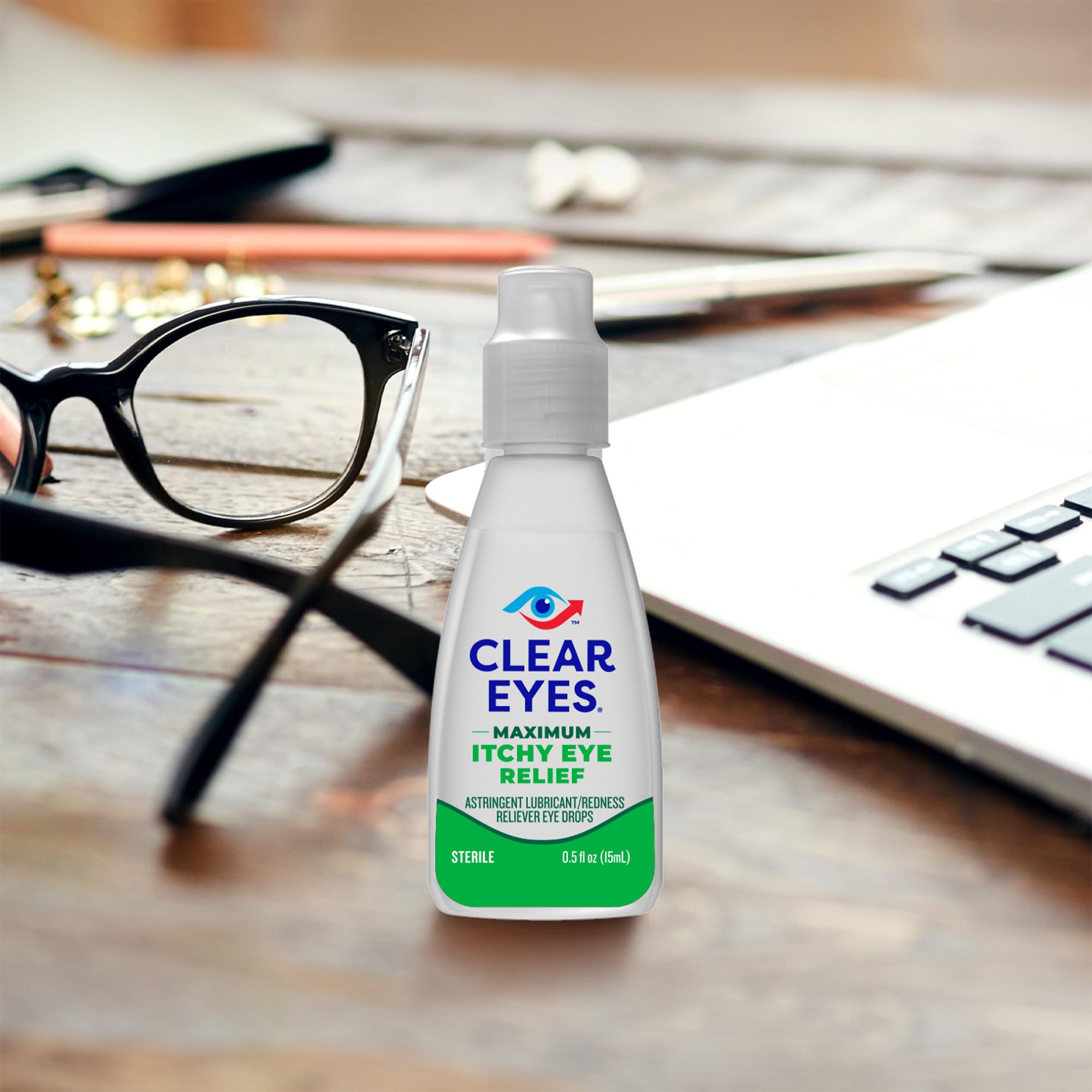 Clear Eyes Maximum Itchy Eye Relief Eye Drops, 0.5 Fl Oz (Pack of 3)