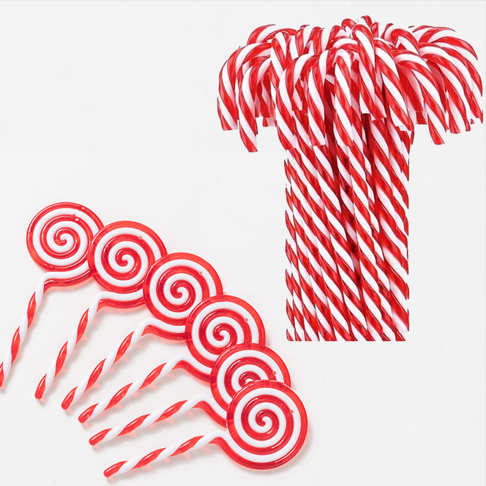 HERZWILD 22pcs Christmas Tree Candy Cane & Lollipop Ornaments - Hanging Pendants for Christmas Decorations