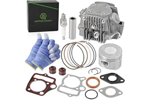 LK LEAPING KNIGHT 52.4mm Cylinder Head kit with Piston and Gasket Replacement for 4 Stroke Taotao Chinese 110cc ATV Scooter Dirt Bike Go Kart