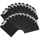 Black Clipboards, PANDRI 26 Pack Plastic Black Clipboards with Low Profile Clip 12.5 x 9 Standard Letter Size Clipboard for classrooms Office