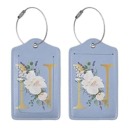 2 PCS Flower Lette N Luggage Tag for Suitcases