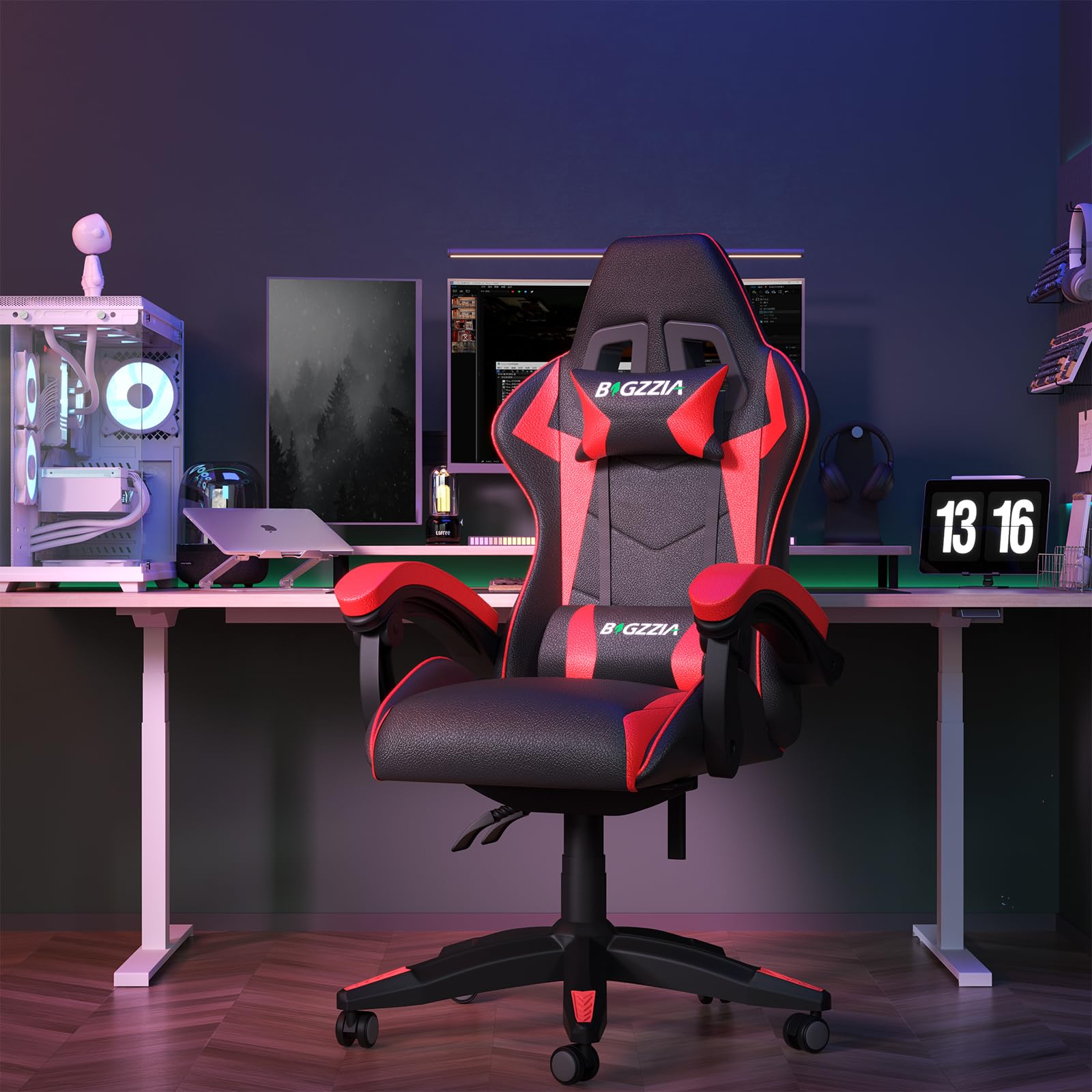 Racingreat Ergonomic Gaming Chair Uk - Close Up Of Ergonomic Backrest And Lumbar Support Design