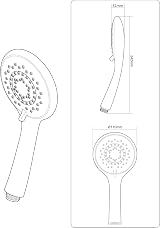 Triton Showers Showerhead White 5 Spray Patterns High Pressure 8000 Series Head view 7