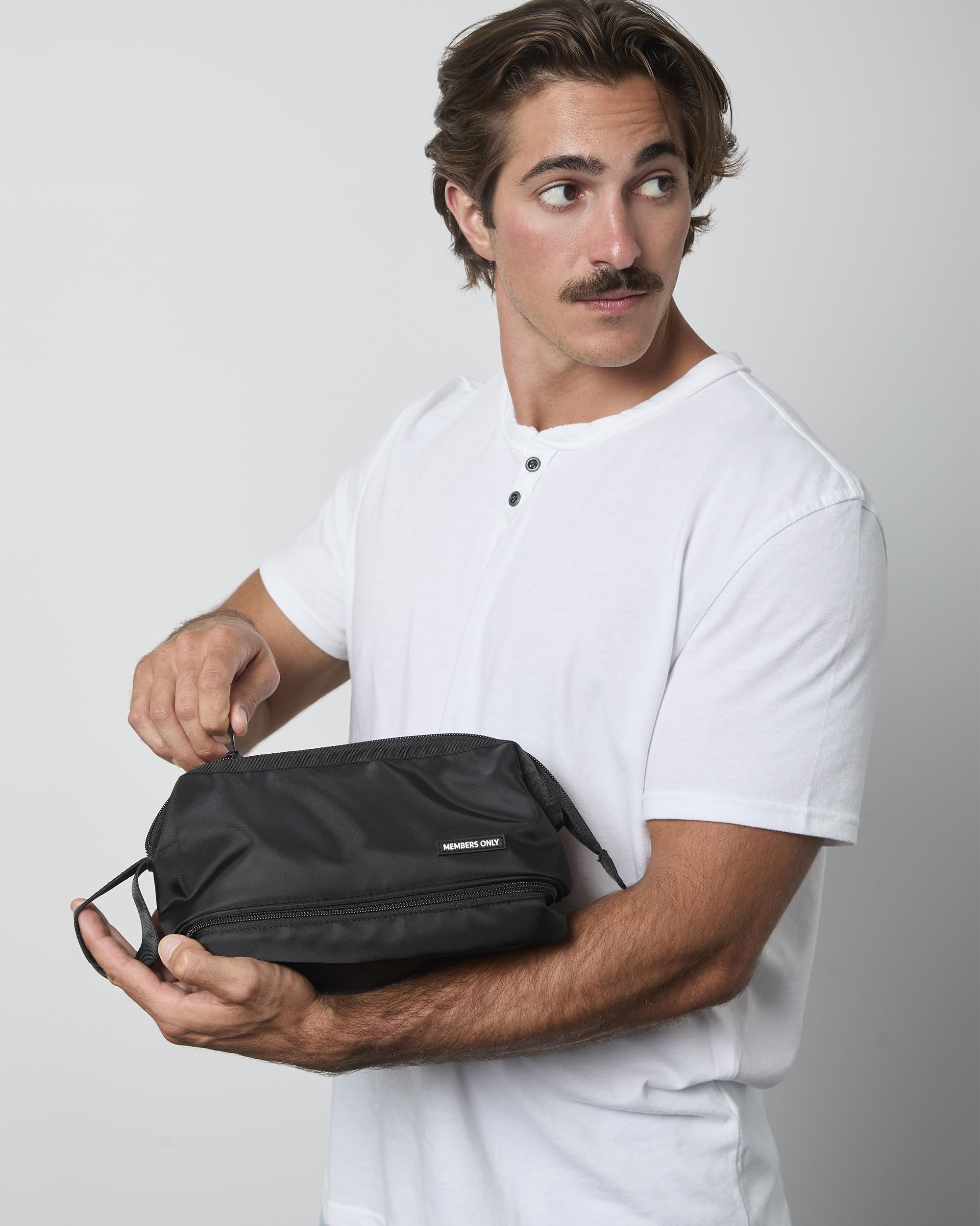 Members Only Dual Dopp Kit Toiletry Bag, Mens Dopp Kit for Travel with Dual Compartments, Mens Toiletry Travel Bag