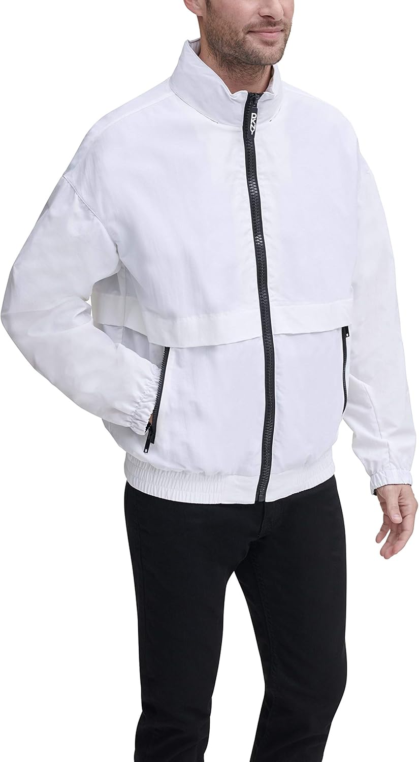 DKNY mens Water Resistant Taslan Windbreaker Jacket at  Men’s Clothing store