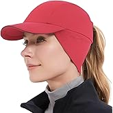 GADIEMKENSD Women's Winter Reflective Fleece Ponytail Hat with Drop Down Ear Warmer