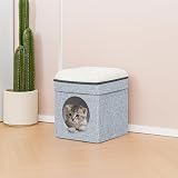 Bonlife Foldable Large Cat Bed Indoor Tent House 32x32x39cm White view 6