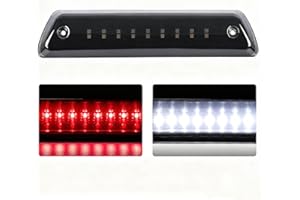 FIERYRED Third Brake Light/Reverse Light Smoked Compatible with 2009-2014 Ford F150 Light,Rear Cab Light,3rd lights Power Sav