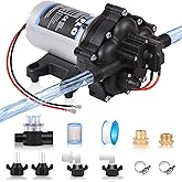 [Upgraded Version] 12V DC RV Fresh Water Pump, 7GPM 70PSI, Five Chamber Self-Priming Diaphragm Pump with Heavy Duty Pressure 