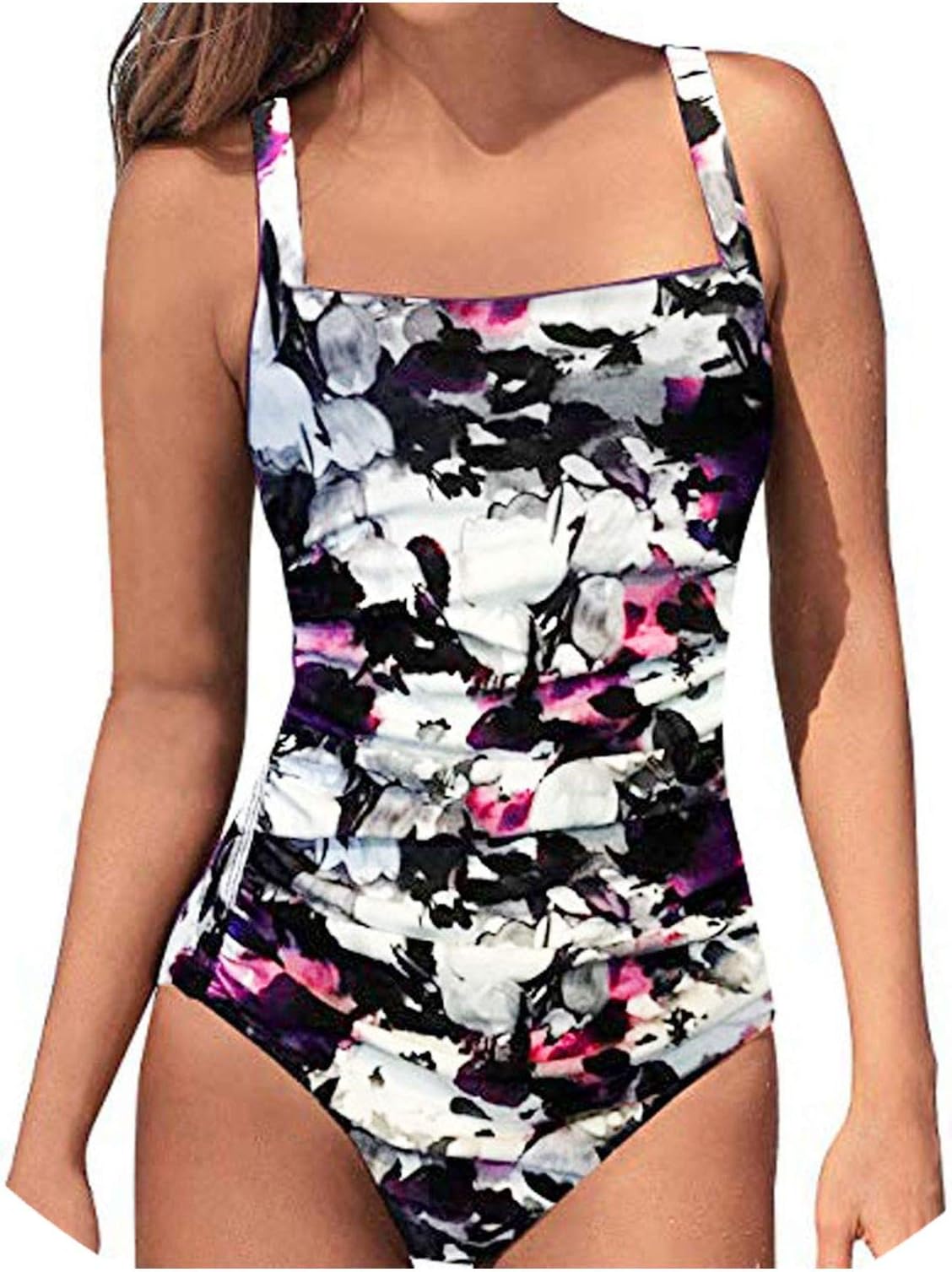 Swimsuit Women's Retro Pad Push-up Piece One-Piece Swimsuit Control Bath Suit Swimsuit