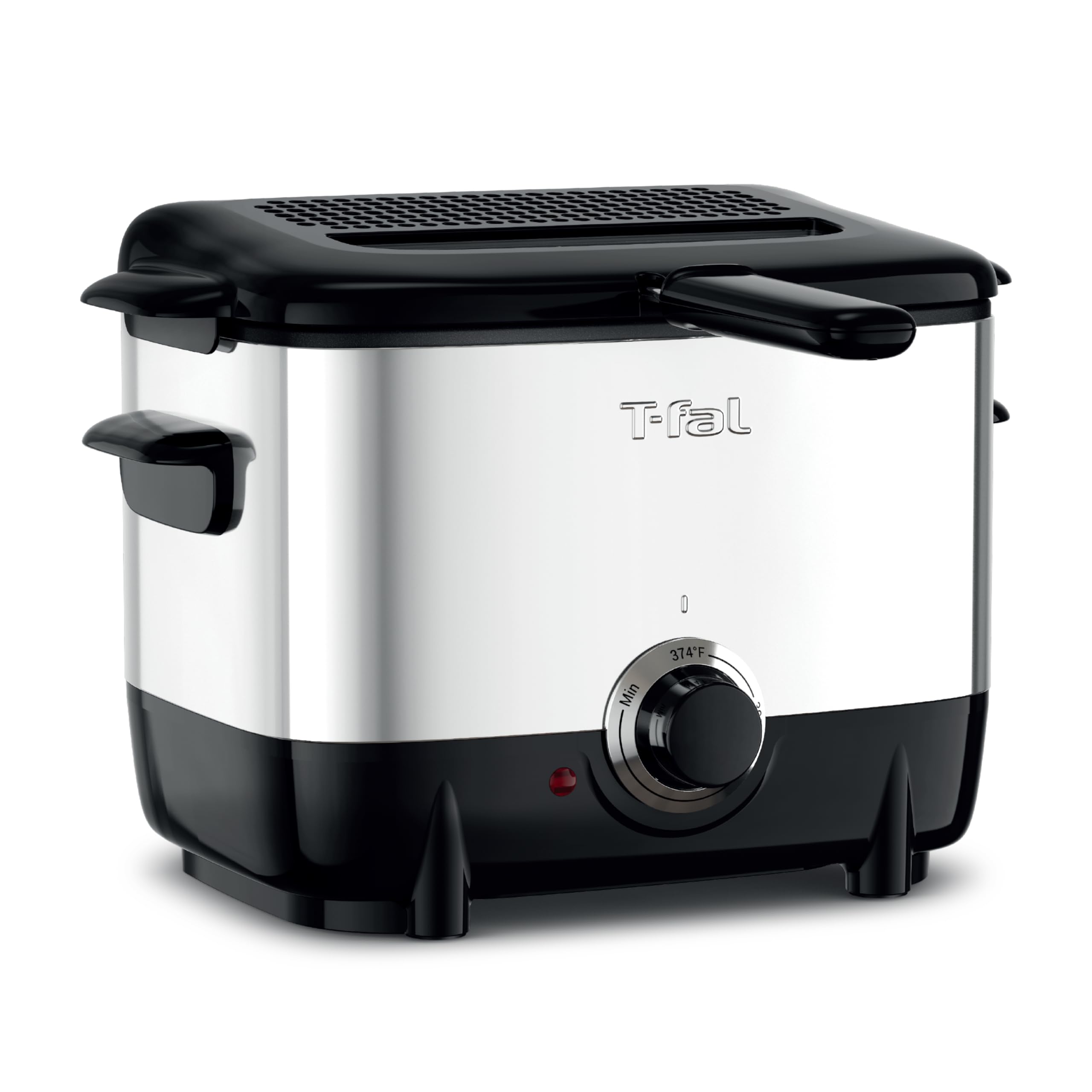 T-fal Mini Deep Fryer, Stainless Steel Deep Fryer with Basket, 1 Liter, Versatile Temperature Control, 900 Watts, Temperature Control, Easy to Clean, Black