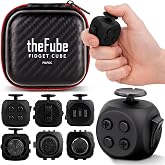 PILPOC theFube Fidget Cube, Stress Relief Infinity Cube for Adults &amp; Kids | 6-Sides Boost Concentration, Mindfulness Aid, Silent &amp; Audible Modes, Stocking Stuffers for Boys, Kids and Adults (Midnight)