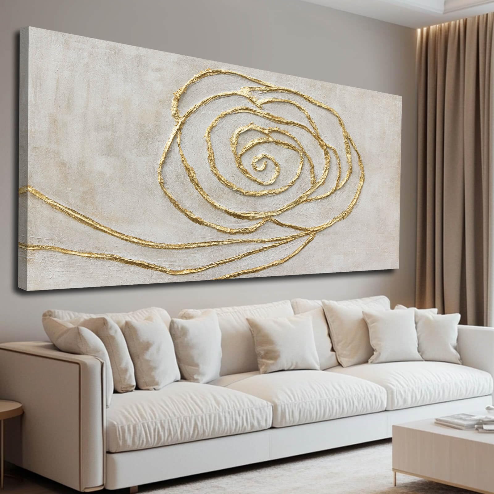 Photo 1 of **TORN** XIANSHOU Abstract Wall Art Pictures Contemporary Wall Hanging Decor Neutral Wall Print 29"x58" Wall Decorations for Living Room Dining Room