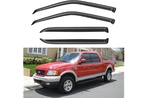 YQAUTEC Window Visors Rain Guards Shield for 2001 2002 2003 Ford F150 SuperCrew Cab, Window Wind Deflectors Vent Shades for 2002 2003 Lincoln Blackwood