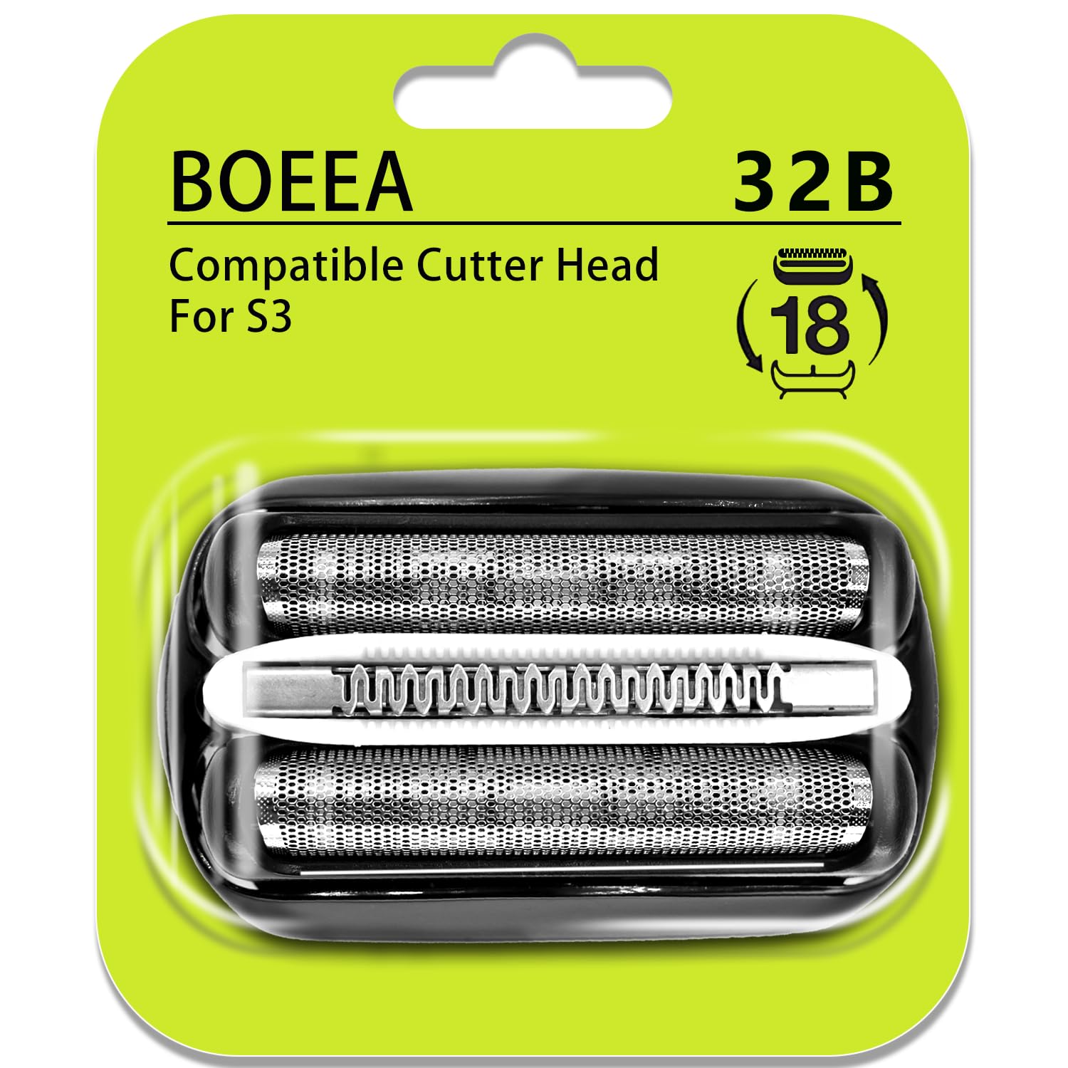 32B Shaver Head Compatible with Branu Series 3, Replacement Foil & Cutter Cassette Compatible with Branu Foil Shaver 3000s 3010s 3020s 3030s 3040s 3050cc 3070cc 3080s 3090cc 320 330 340 350cc