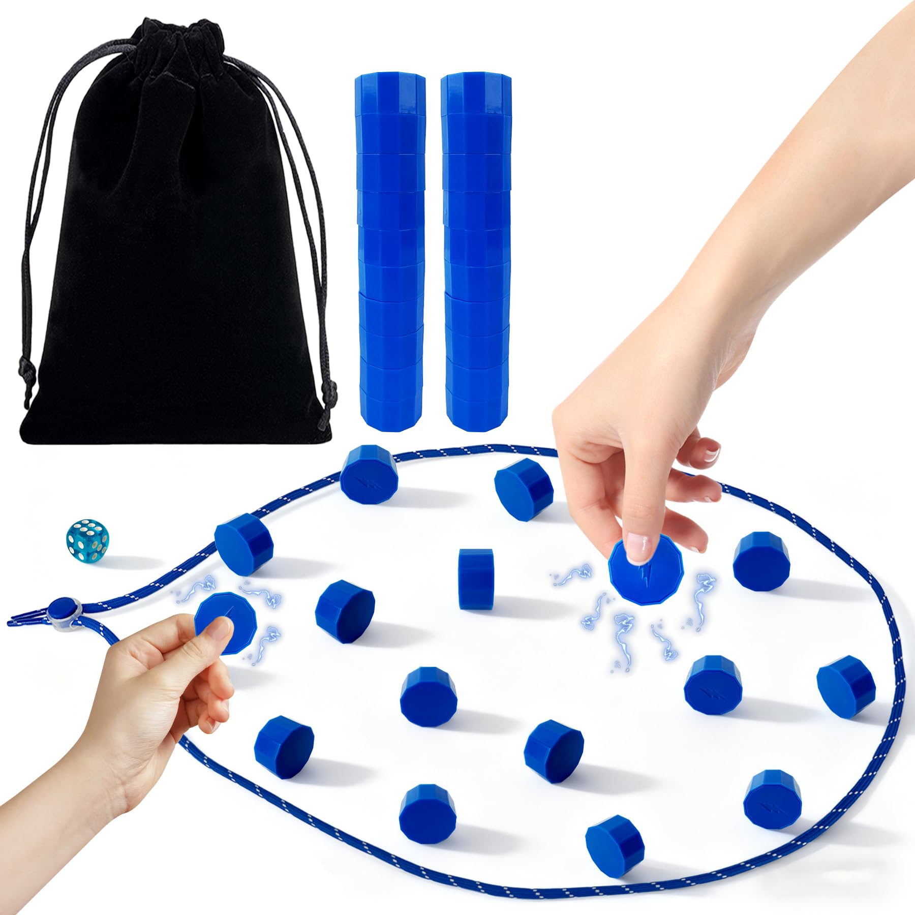 Photo 1 of Mowtential Magnetic Chess Game Set, Magnet Game with 20 Stones, 1 String, 1 Dice, 1 Storage Bag, Compact Travel Size Design, Strategic Board Game for 2 Player, Teenagers and Adults (Age 14+)