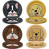 APUXXJUPA Dog Birthday Party Paper Plates, 40 Pcs 9 x 9 Inches Cute Cartoon Dog Plate Tableware for Pet Themed Party Decorations Puppy Birthday Party Supplies