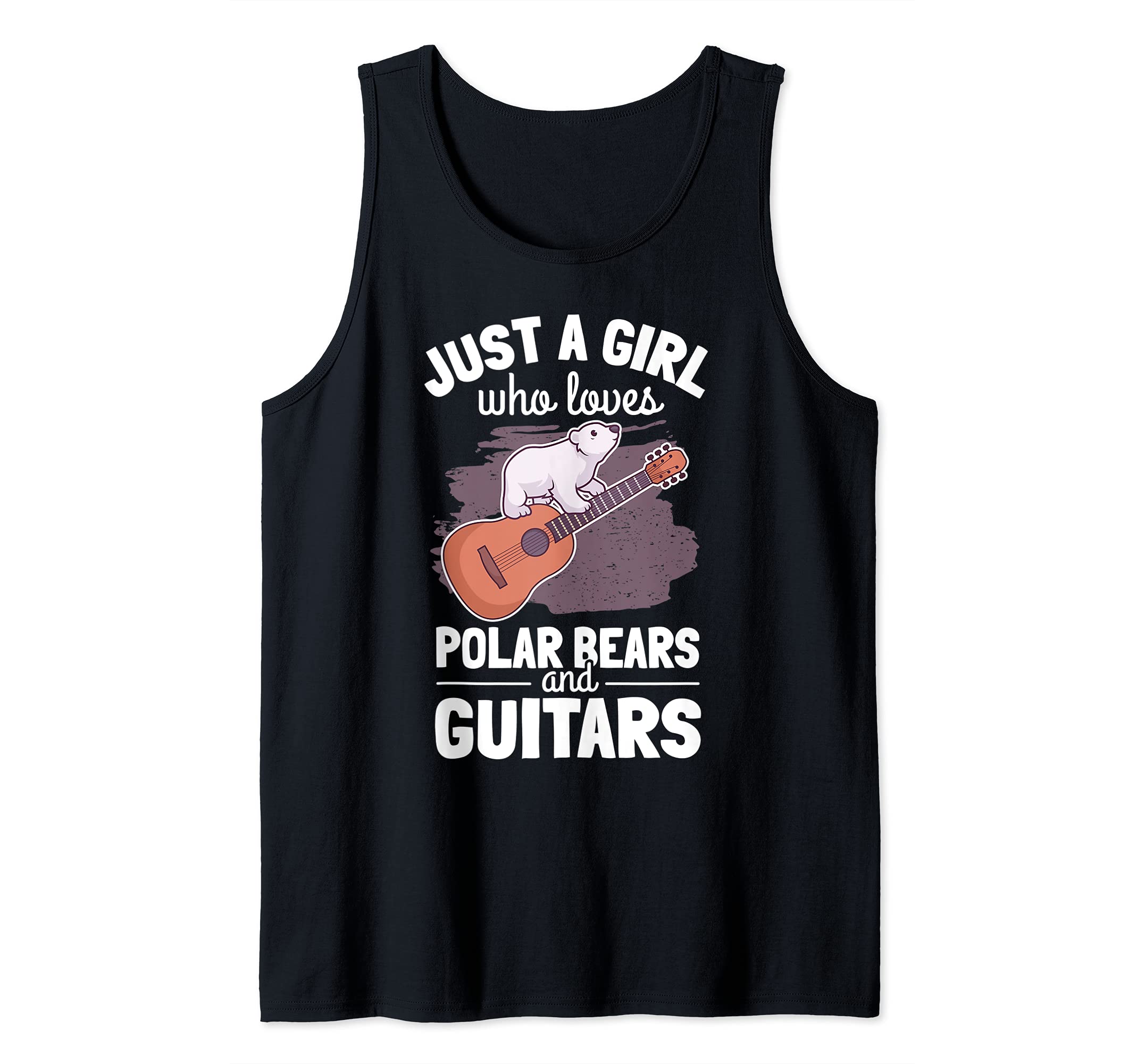 Cute Polar Bear Guitar Player Woman Arctic Girl Guitarist Tank Top