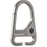 KeyUnity KB00 Titanium Sling Clip Hook, Snap Clasp Carabiner for Keychain, Molle Bag & Shoulder Strap (Sandblasted)