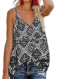 BLENCOT Women's Summer Floral Print V Neck Strappy