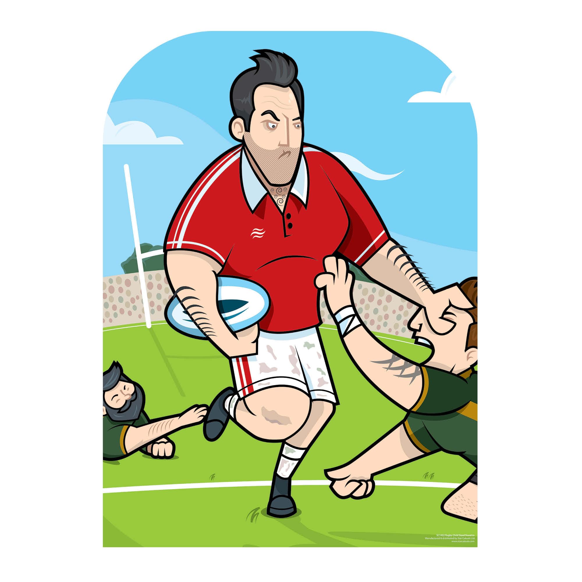 STAR CUTOUTS SC1452 Rugby Superstar Child Size Stand In Cardboard Standee Perfect for Fans, Shows, Events, Parties and Collectors Height 130cm