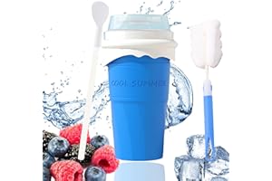 Naturezhen Slushie Maker Cup 500ml, DIY Frozen Magic Slushy Cup with Brush Straw Spoon, Portable Smoothie Squeeze Cups for Mi