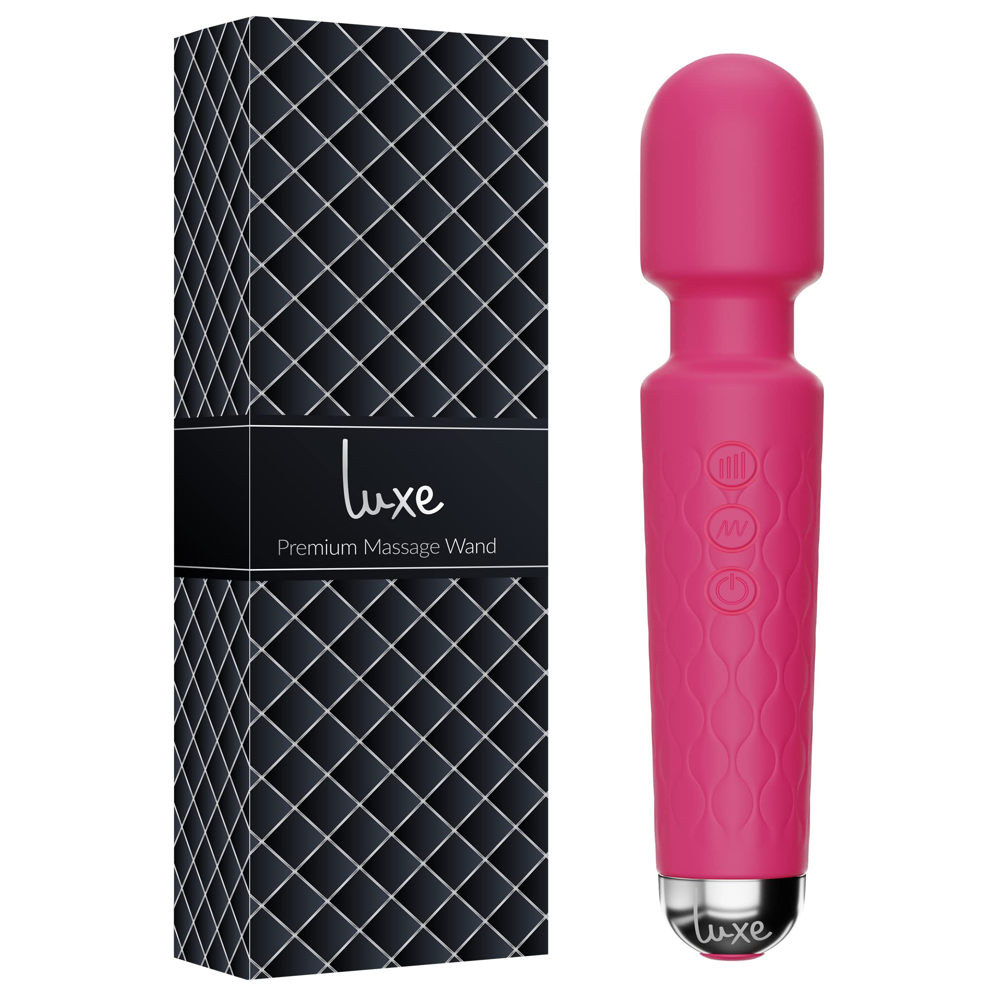Wand Massager by Luxe, Waterproof Wireless Rechargeable Electric Handheld Pink