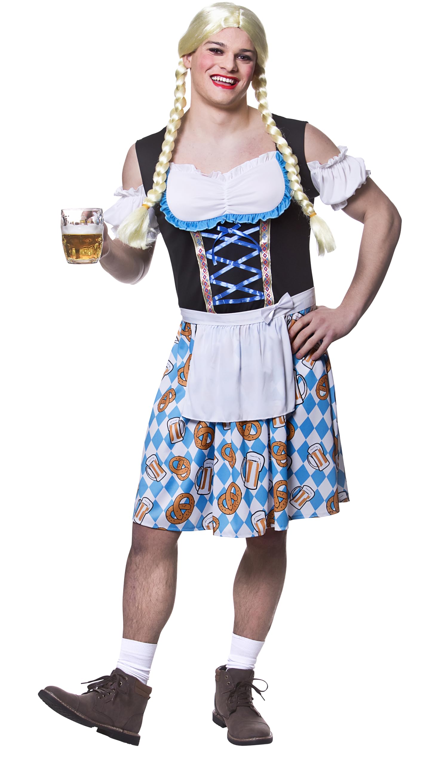 Wicked Costumes Adult Mens Funny Bavarian Beer Girl Fancy Dress Costume - Standard Size