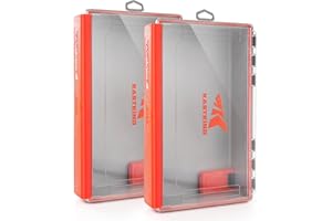 KastKing HyperSeal Waterproof Tackle Box, 3700 Deep Tackle Trays, Fishing Tackle Box Organizer With Exterior Stickers, Fishing Gear & Fishing Accessories Storage