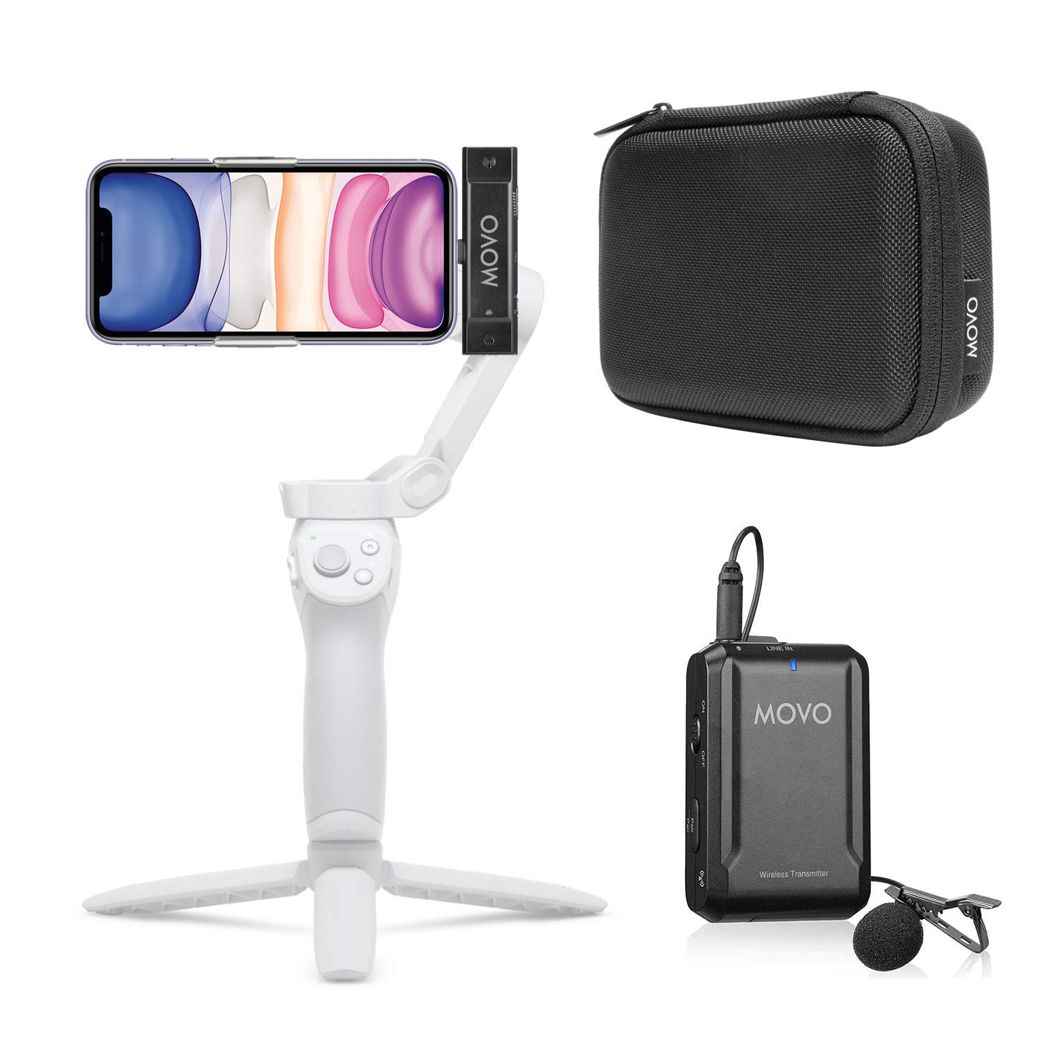 Movo Edge-DI Wireless Lavalier for iPhone - Perfect Compact Lav Mic for Smartphone Gimbal Stabilizer - Great for Vlogging, Filming, Teachers, and More - Compatible with DJI Osmo OM 4