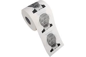 Richboom Donald Trump Toilet Paper - 3 Ply Bath Tissue, 320 Sheets, 1 Roll - Novelty Toilet Paper - Christmas Party Favor White Elephant Political Gag Gift - Trump Kiss Prank Funny Joke Toilet Paper