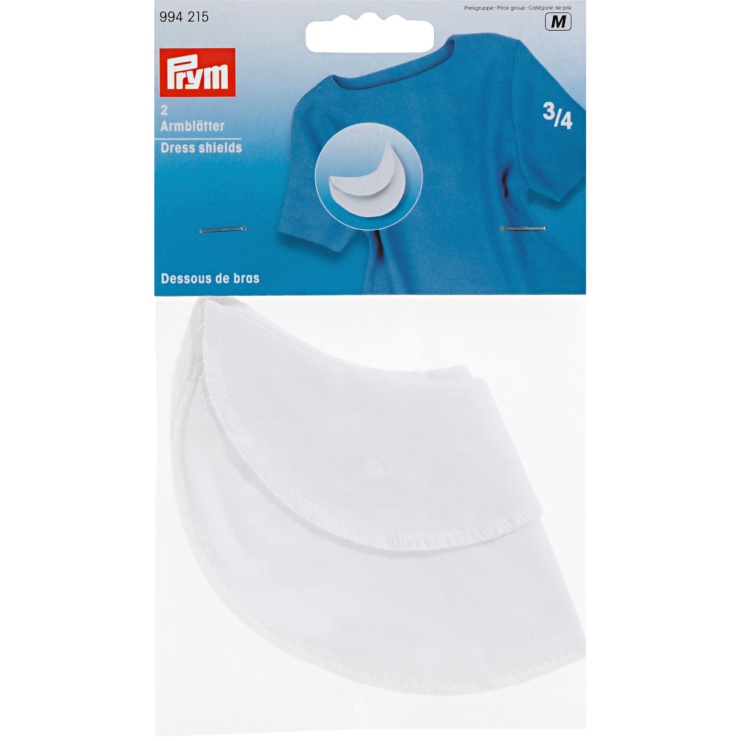 Prym - Cotton White (Size 3-4) Dress Shields - 2 Pieces — image 1