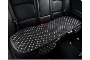 BERSZERO Car Seat Covers Auto Cushion Vehicle Long Rear Seat Chair Cover Protective Mat pad for Baby, SUV, Skin-Friendly Golden Embroidery Thread (Black-Rear)