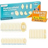40ct Blister Bandages for Feet Hydrocolloid Bandages Waterproof Blister Cushion for Feet Toes Heels Blister Pads for Prevention Variety Pack