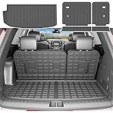xipoqix 7&8 Seats Cargo Mat Compatible with 2018-2024 Chevy Traverse Cargo Liner Trunk Backrest Liner Trunk Mat Replacement for 2018-2024 Chevy Traverse Accessories