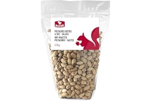 Bassé Dry Roasted Salted Pistachios, In Shell, 1 kg, Kosher, Crunchy Whole Nuts With Shell, Oil-Free, Source of Fiber, Protei