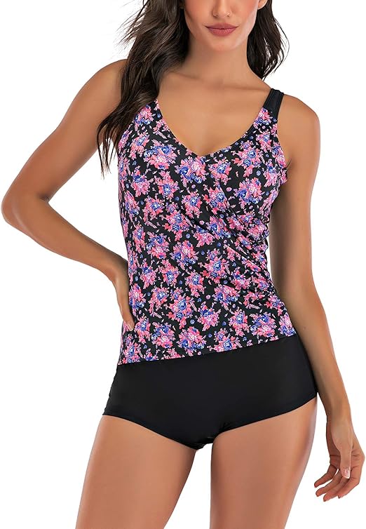 DISSA Dames sexy tankini set tweedelig badpak QuickDry, S1990 Amazon.nl