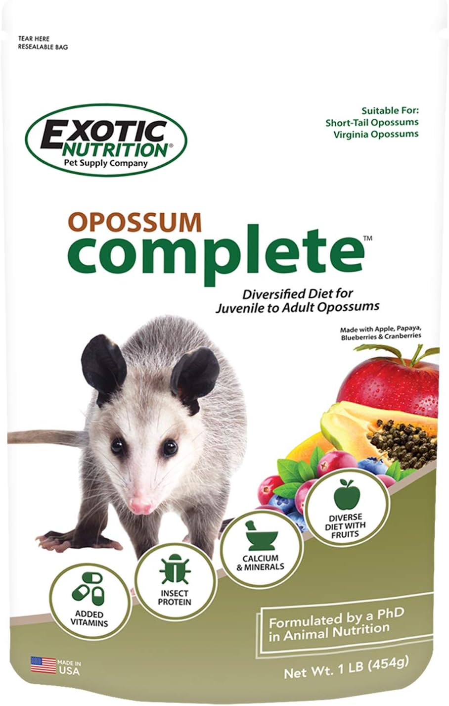Exotic Nutrition Opossum Complete (5lb.) Nutritionally