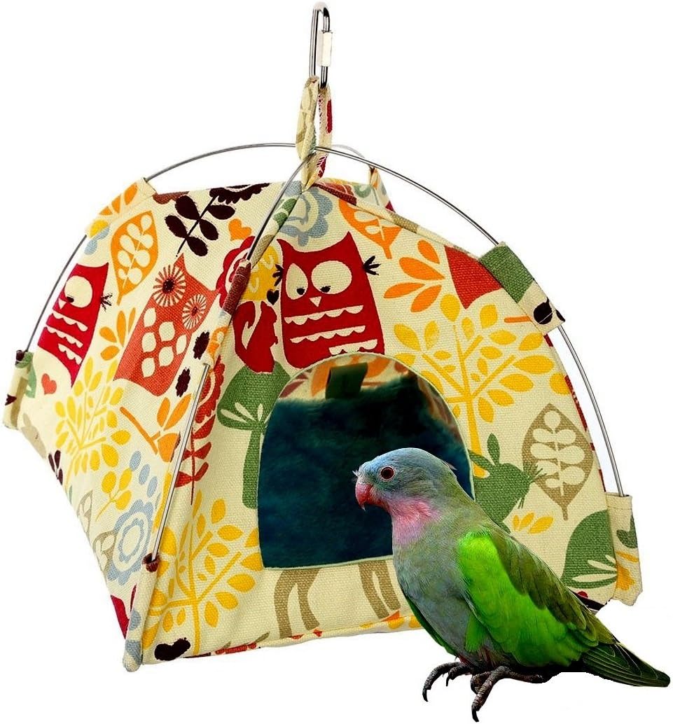 Alwaysuc（Large Bird Toys Bird Hammock Parrot Hanging Tent Budgerigar Dual Layer Nest Parakeet Cave Tent for Medium Birds