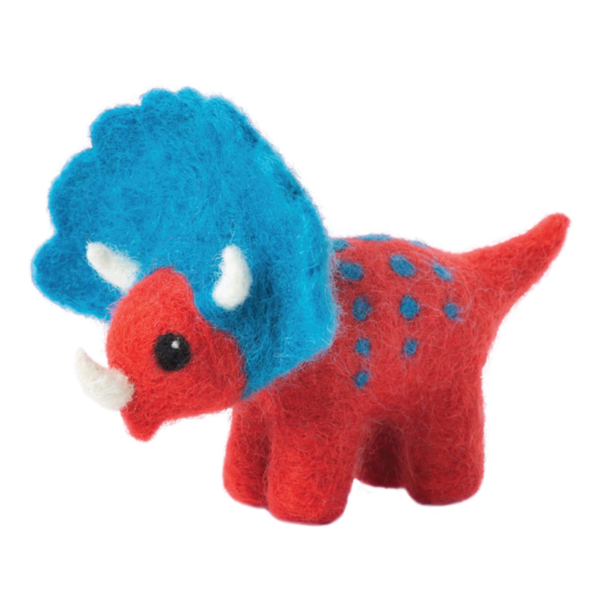 Hawthorn Handmade Triceratops Dinosaur Needle Felting Kit - Needle Felting Craft Kits for Adults UK, Includes Felting Wool, Needles & Instructions. Great for Adult Craft Gifts - Approx 11cm Long.